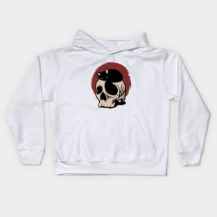 Cat on Skull Kids Hoodie